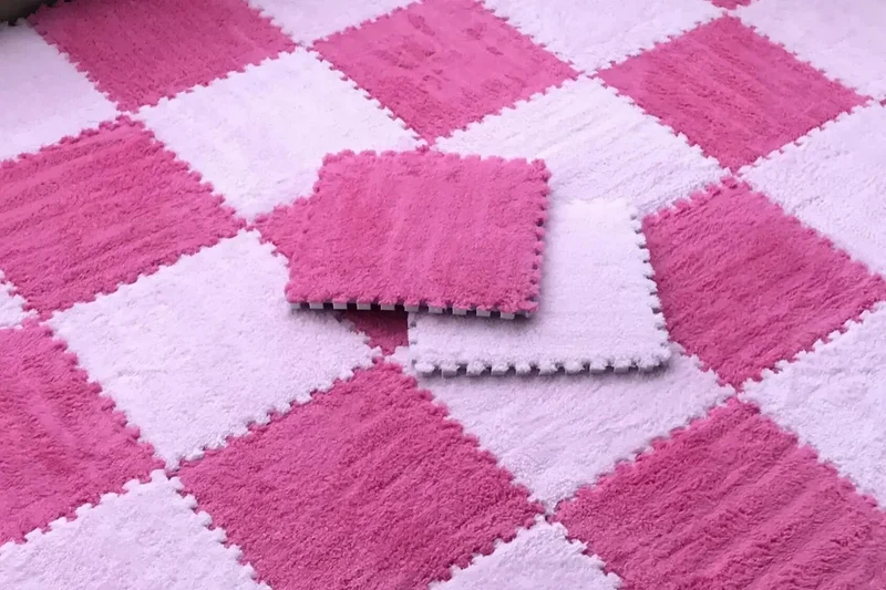 tapis de puzzle en peluche douce pour enfants,
