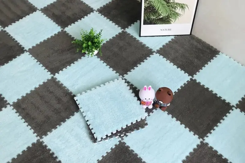 tapis de puzzle en peluche douce pour enfants,