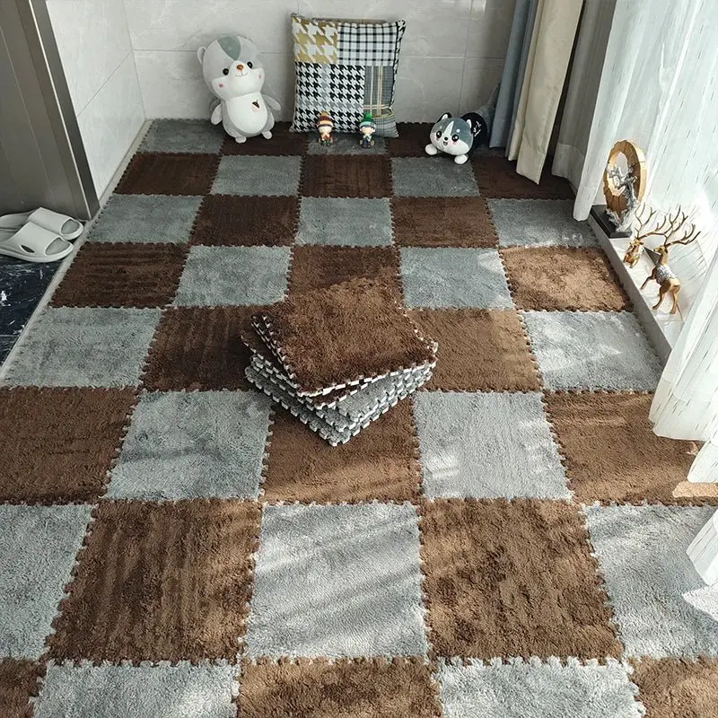 tapis de puzzle en peluche douce pour enfants,