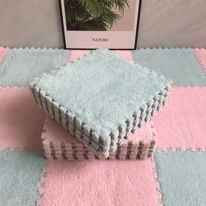 tapis de puzzle en peluche douce pour enfants,
