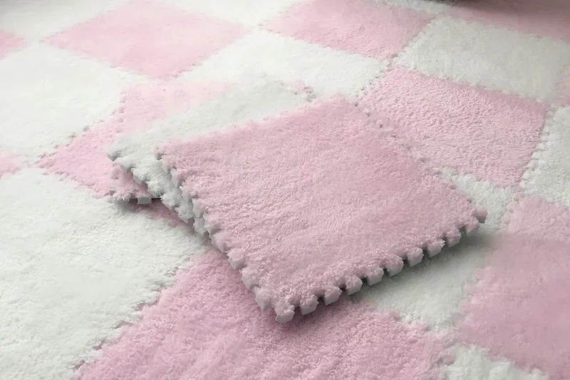 tapis de puzzle en peluche douce pour enfants,