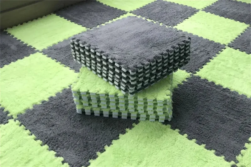 tapis de puzzle en peluche douce pour enfants,
