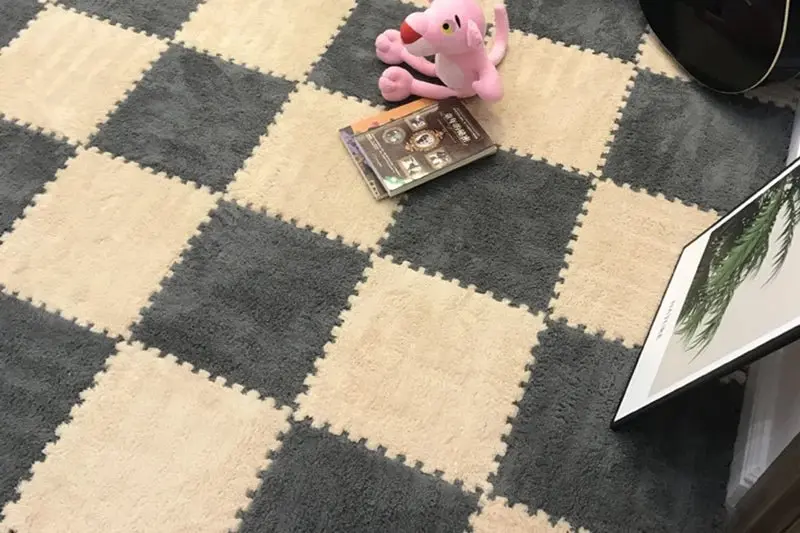 tapis de puzzle en peluche douce pour enfants,