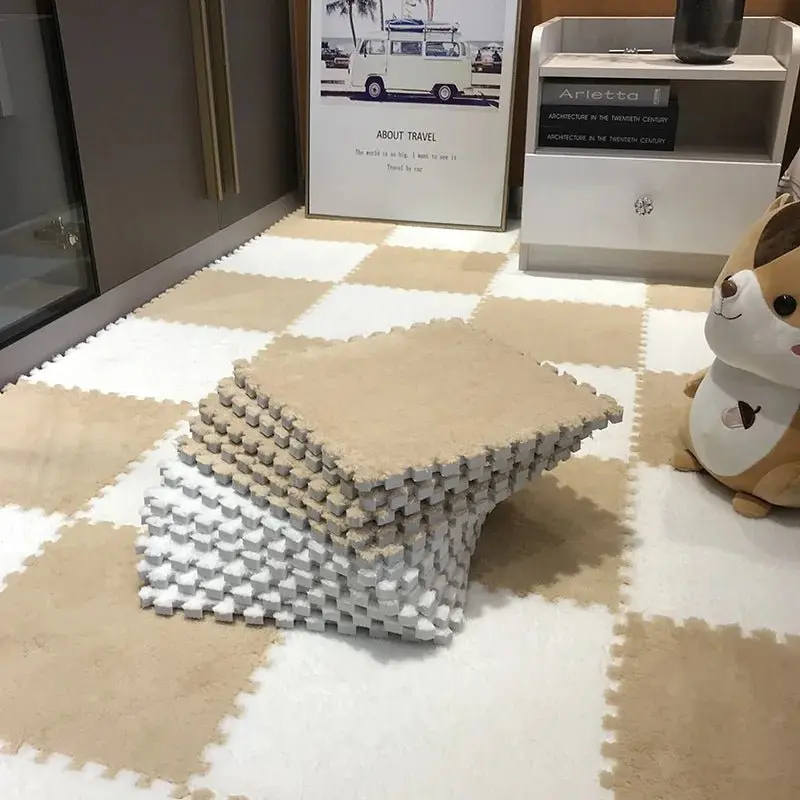 tapis de puzzle en peluche douce pour enfants,