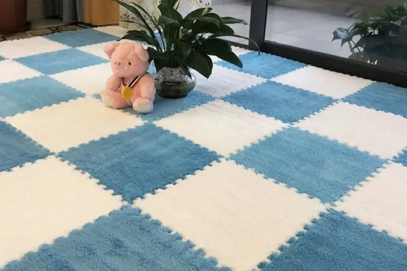 tapis de puzzle en peluche douce pour enfants,