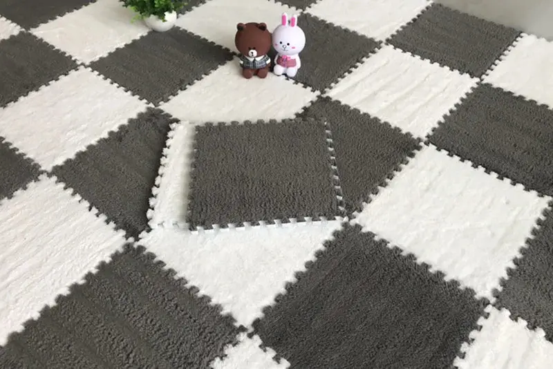 tapis de puzzle en peluche douce pour enfants,