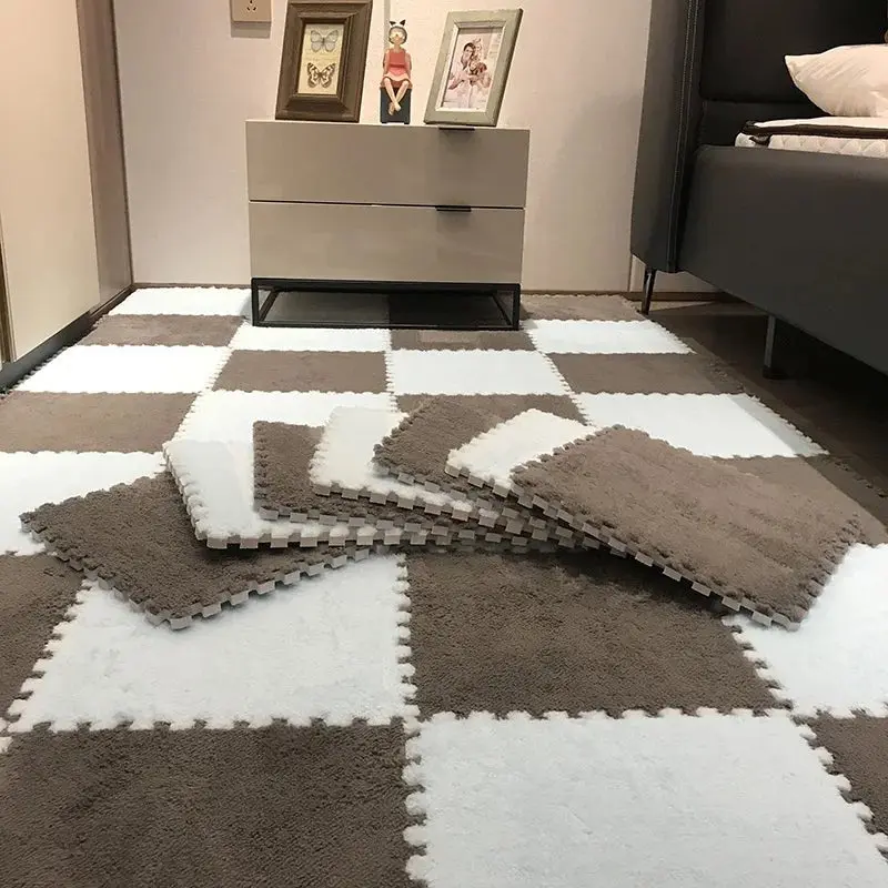 tapis de puzzle en peluche douce pour enfants,