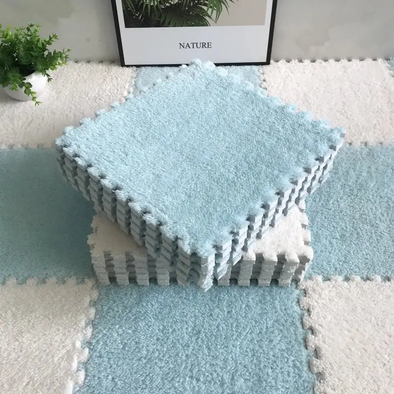 tapis de puzzle en peluche douce pour enfants,
