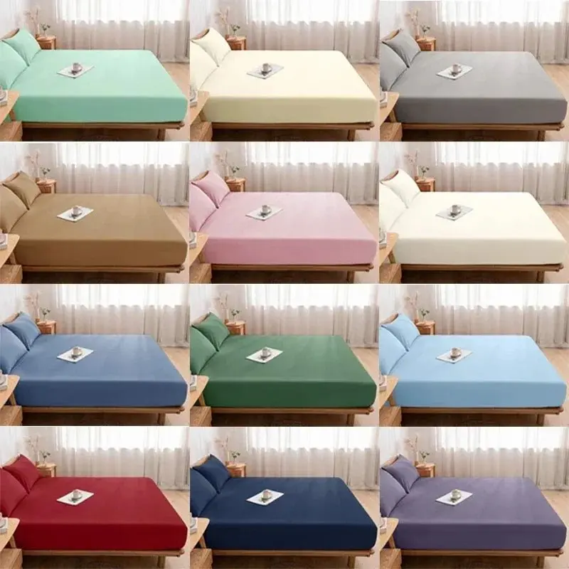 Drap-housse en coton de couleur