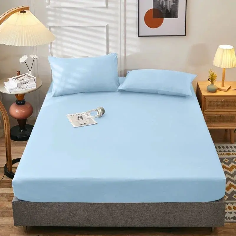 Drap-housse en coton de couleur