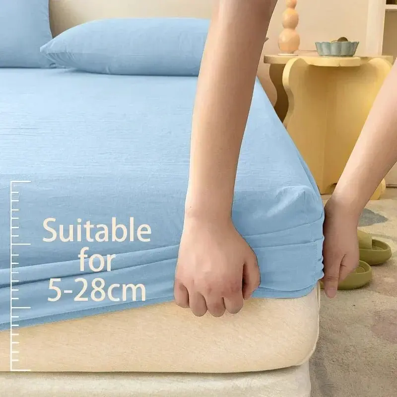 Drap-housse en coton de couleur