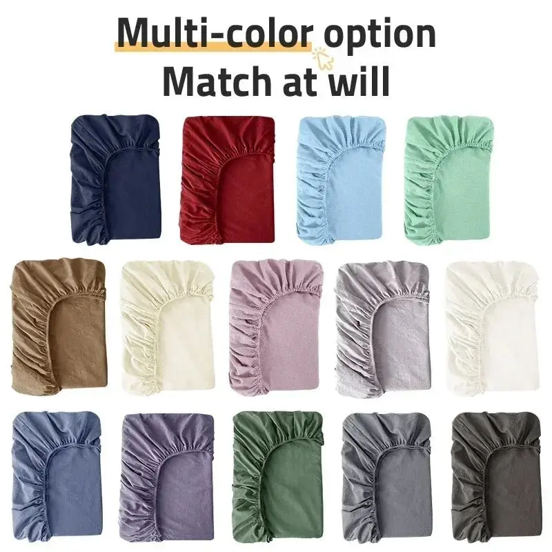 Drap-housse en coton de couleur