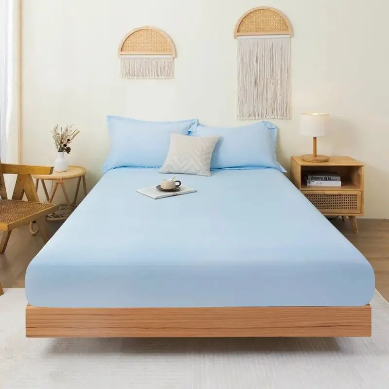Drap-housse en coton de couleur