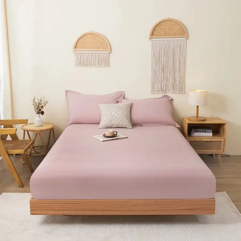Drap-housse en coton de couleur