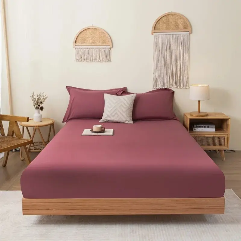 Drap-housse en coton de couleur