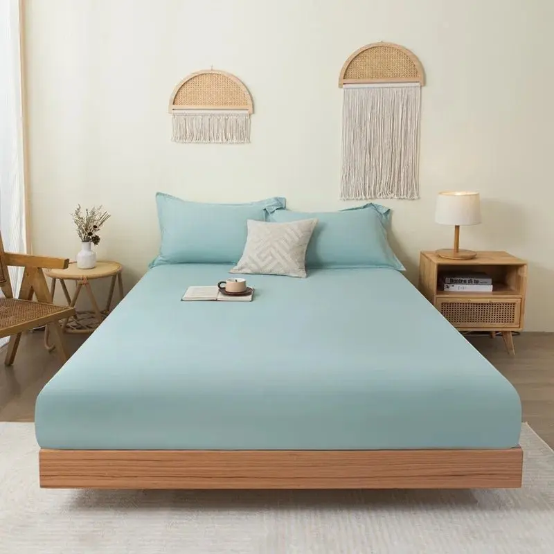 Drap-housse en coton de couleur