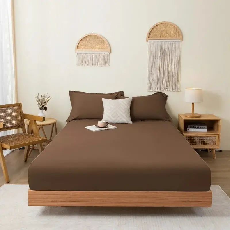 Drap-housse en coton de couleur