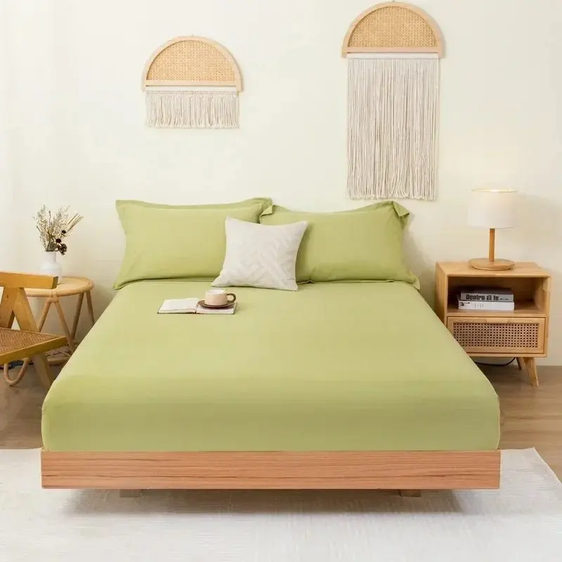 Drap-housse en coton de couleur