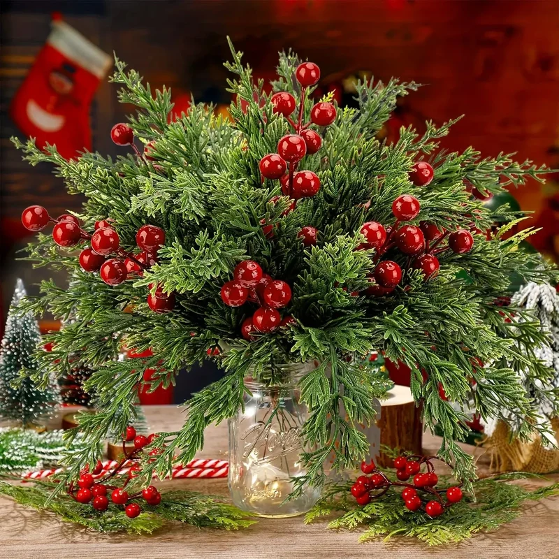 Branches de pin artificielles avec tiges
