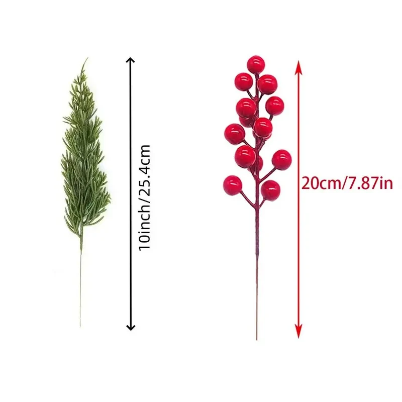 Branches de pin artificielles avec tiges