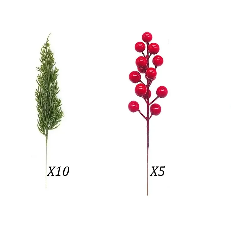 Branches de pin artificielles avec tiges