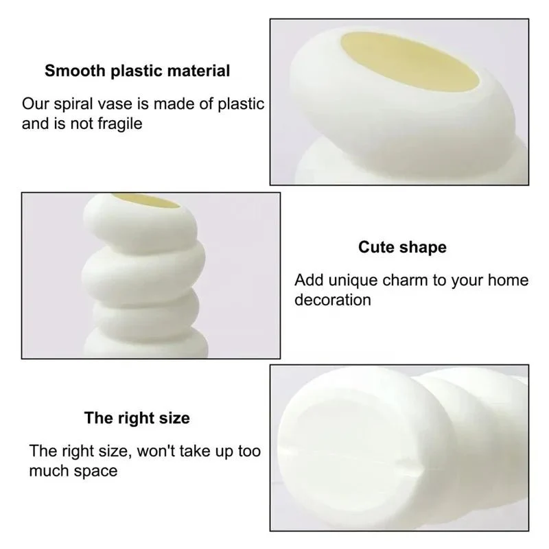 Vase blanc en plastique en spirale