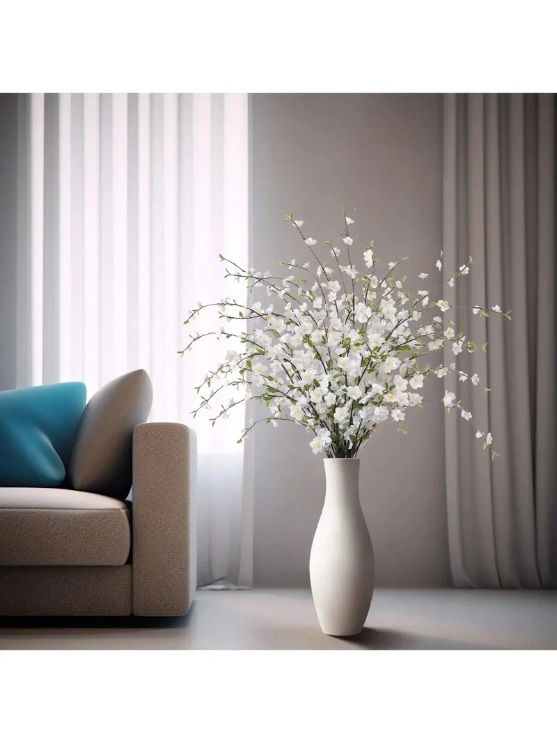 fleurs blanches en plastique