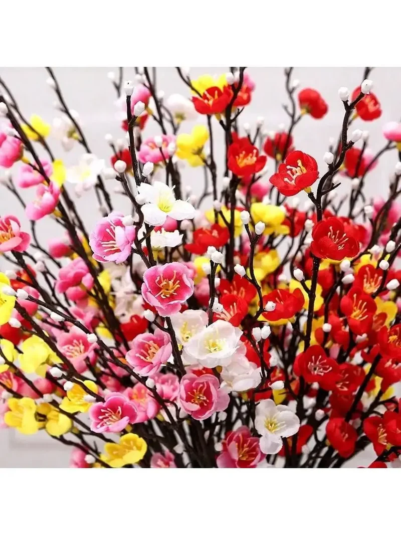 fleurs blanches en plastique