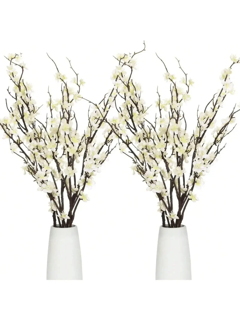 fleurs blanches en plastique