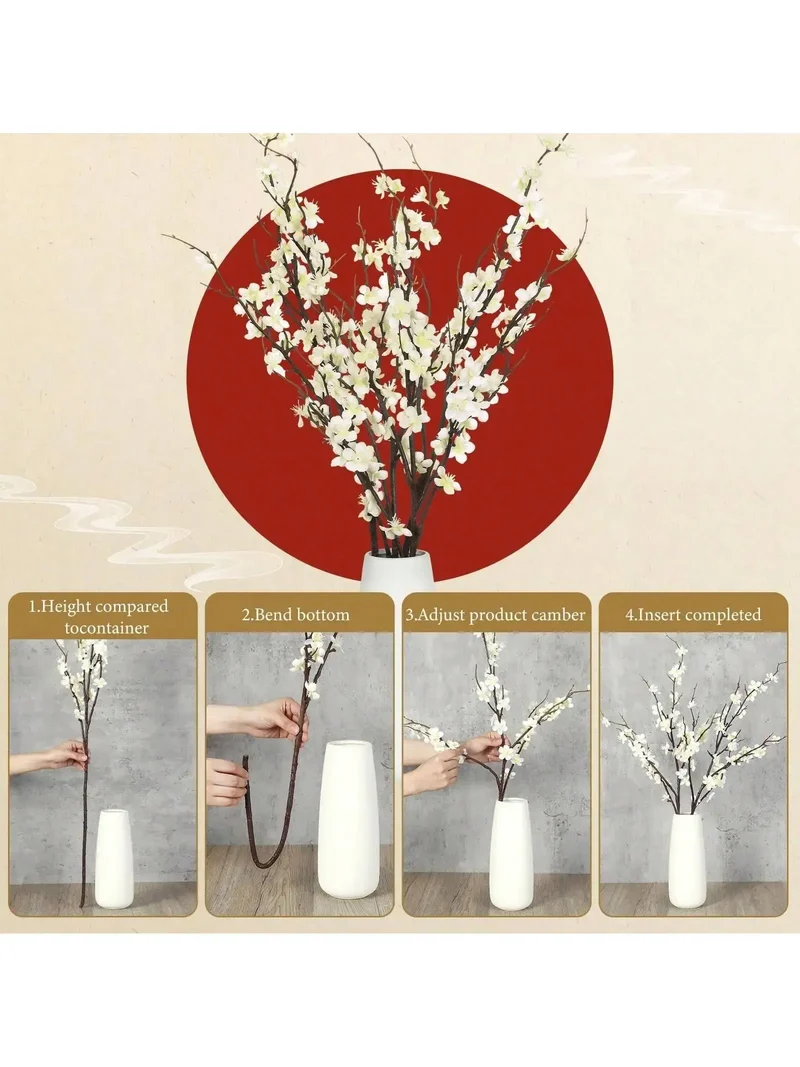 fleurs blanches en plastique