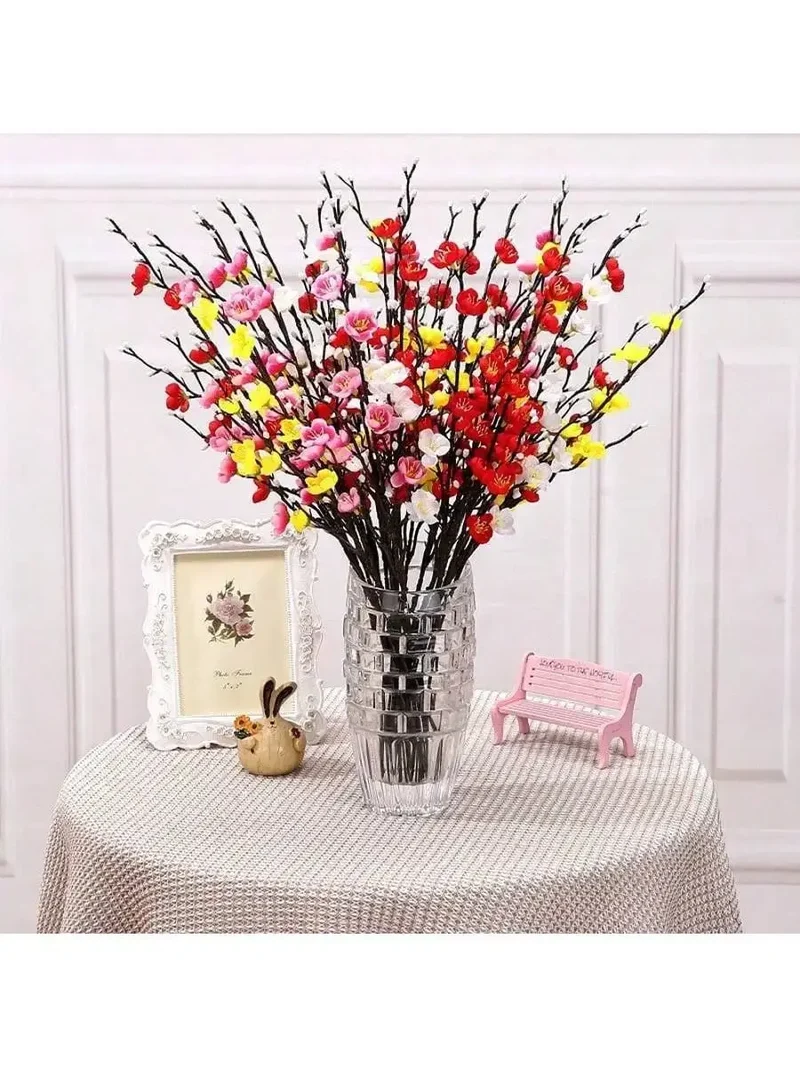 fleurs blanches en plastique
