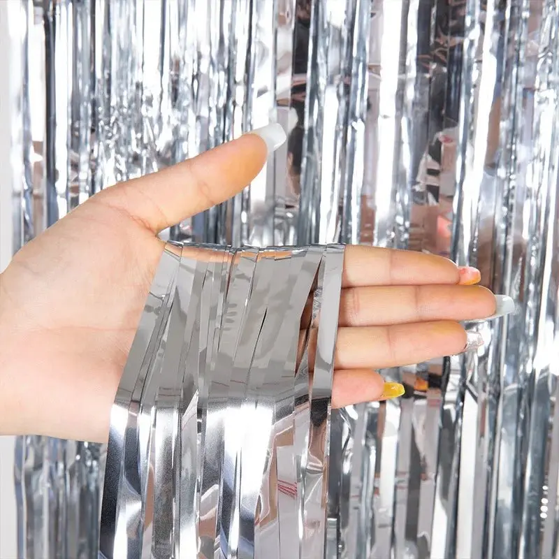 Rideau à franges en feuille d'aluminium