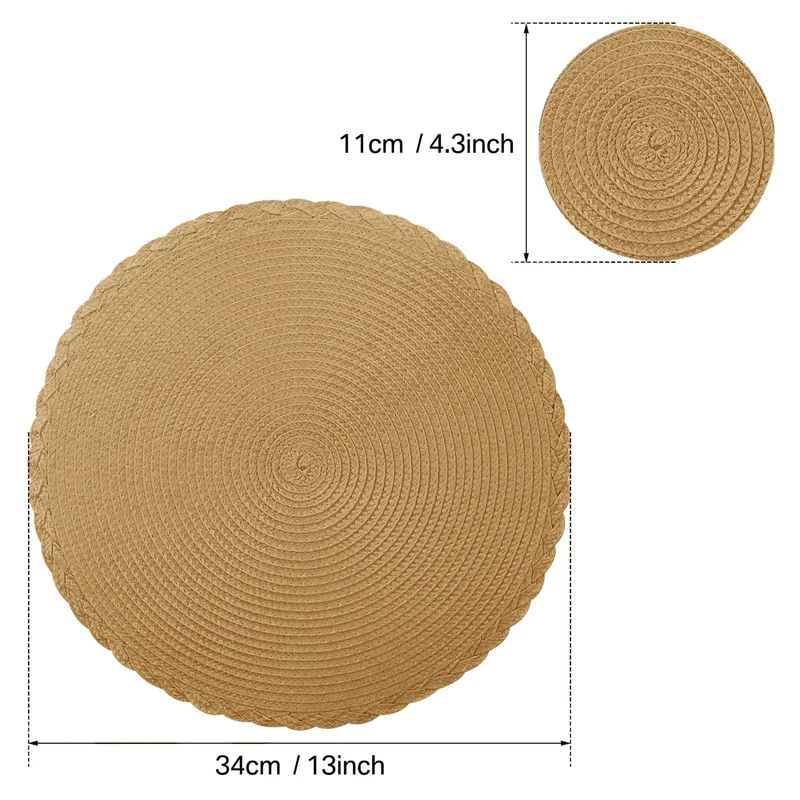 Ensemble de 6 sets de table ronds tressés