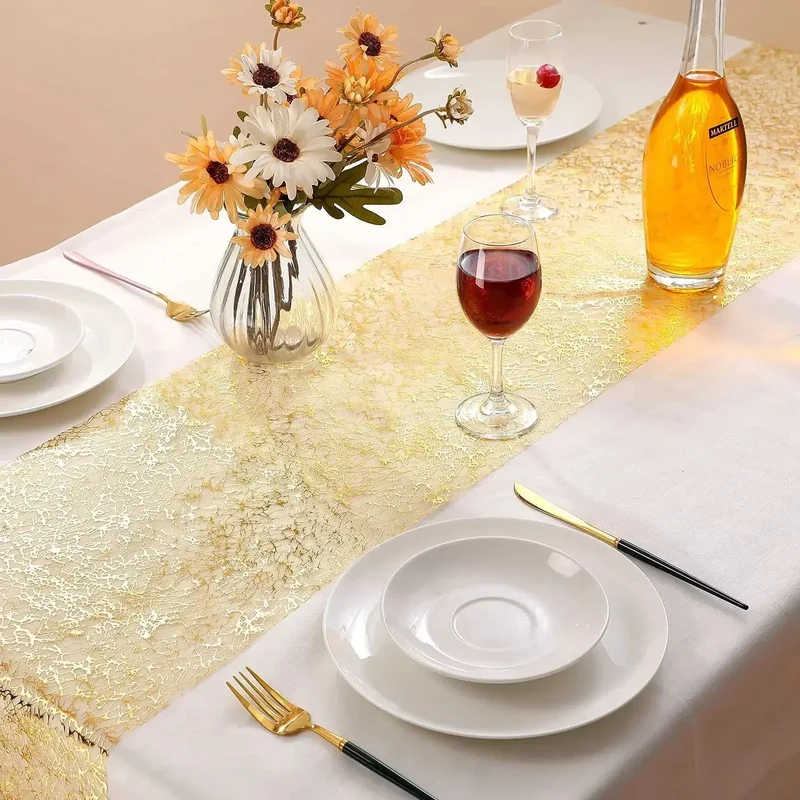 Nappe Table doré à paillettes