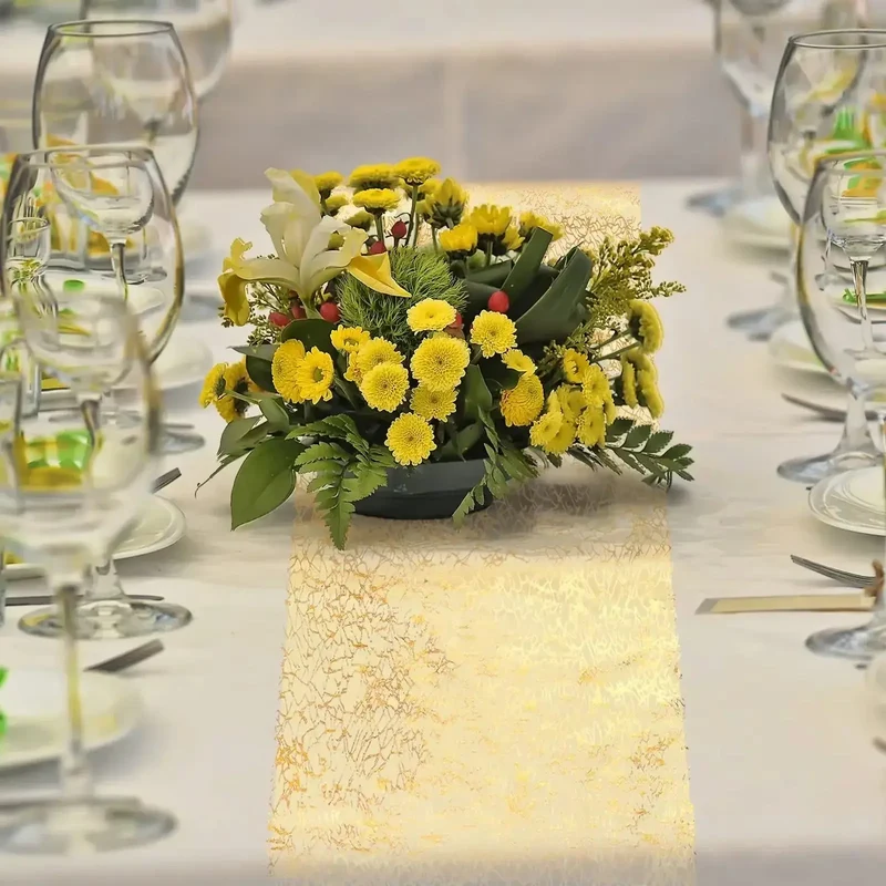 Nappe Table doré à paillettes