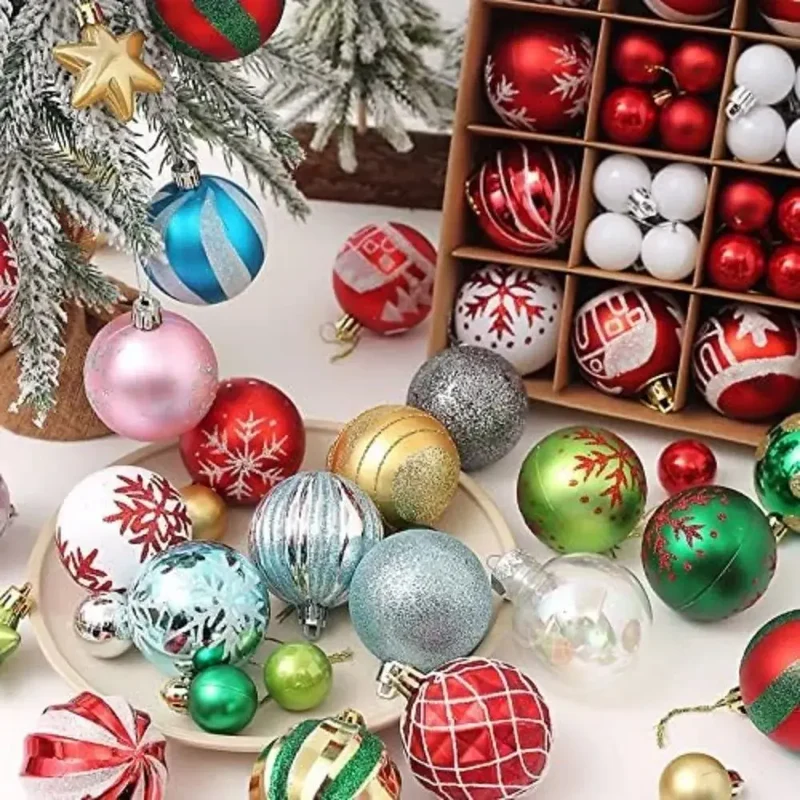 Boule de noël 3/6CM, 44 pièces