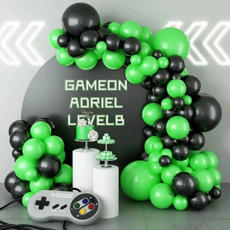 Guirlande de ballons noirs et dorés | Élégance