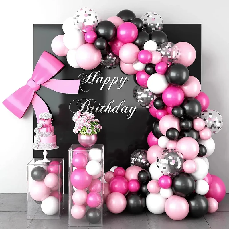 Guirlande de ballons noirs et dorés | Élégance
