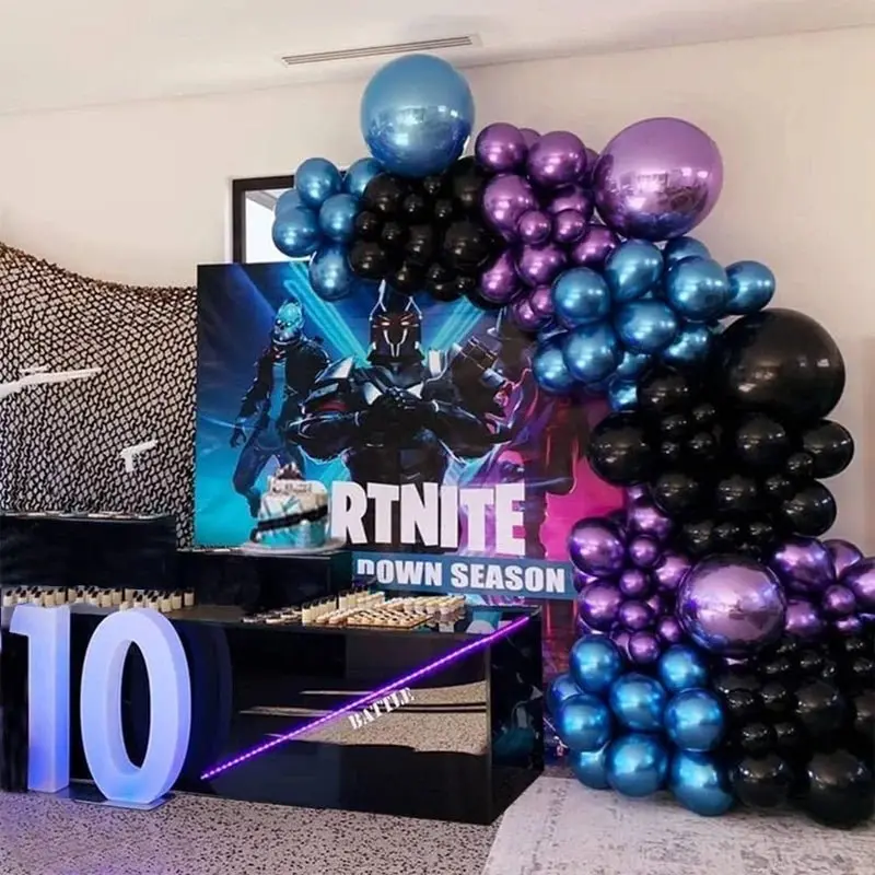 Guirlande de ballons noirs et dorés | Élégance