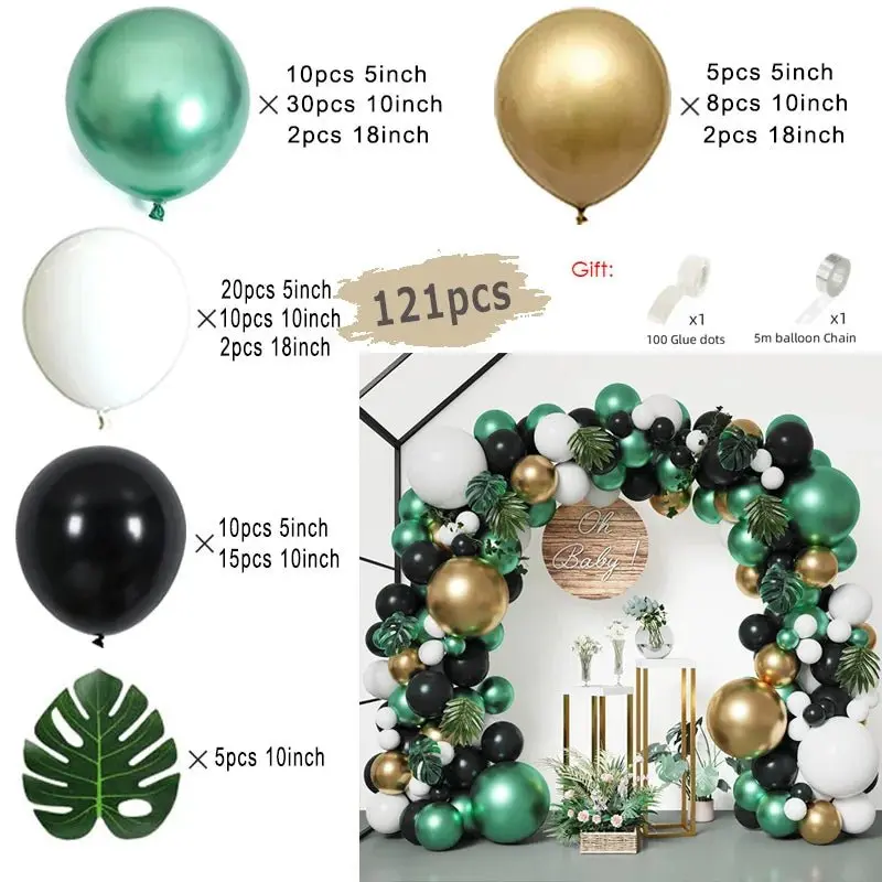 Guirlande de ballons noirs et dorés | Élégance