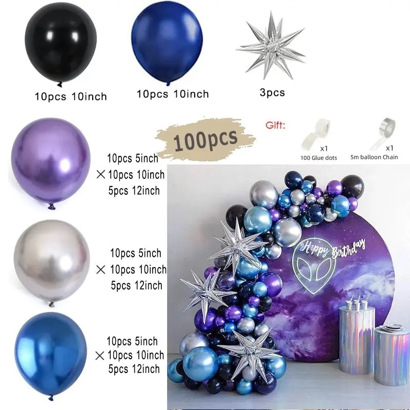 Guirlande de ballons noirs et dorés | Élégance