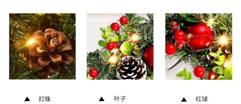 Couronne de noël rouge élégante LED