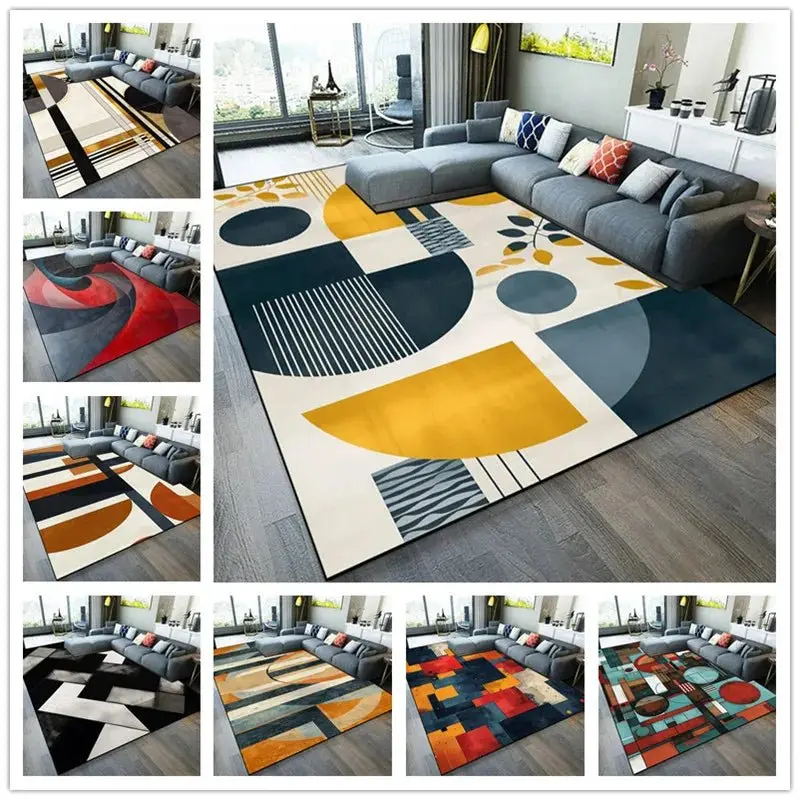 Tapis de salon géométrique de luxe