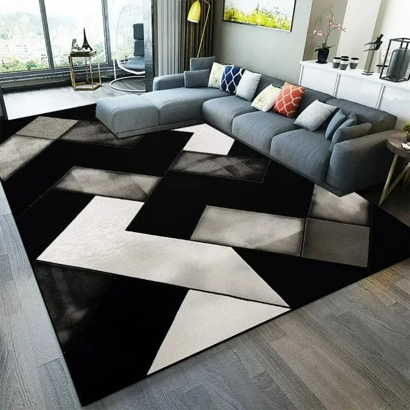 Tapis de salon géométrique de luxe