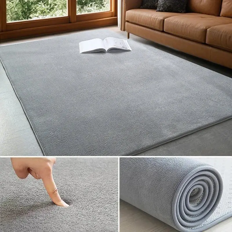 tapis en velours de corail de couleur unie,