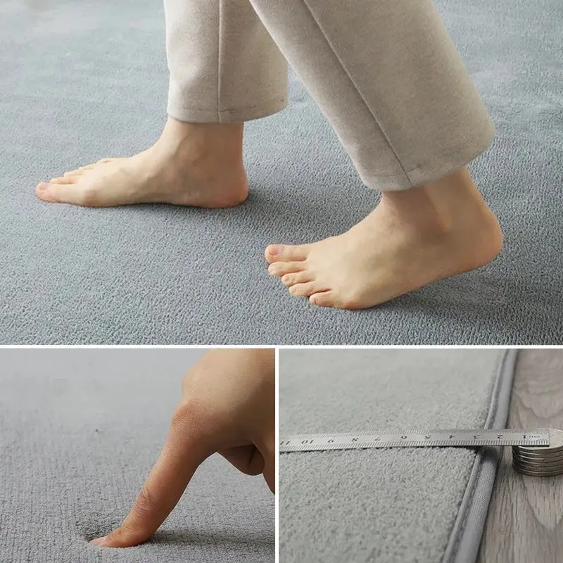 tapis en velours de corail de couleur unie,