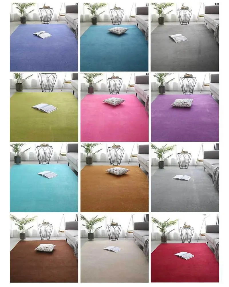 tapis en velours de corail de couleur unie,