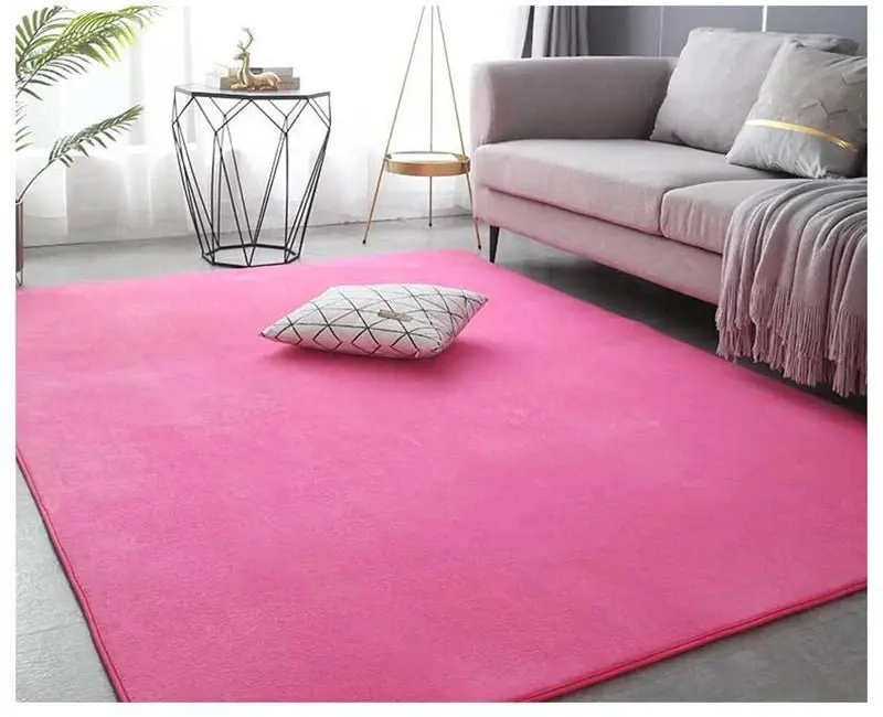 tapis en velours de corail de couleur unie,