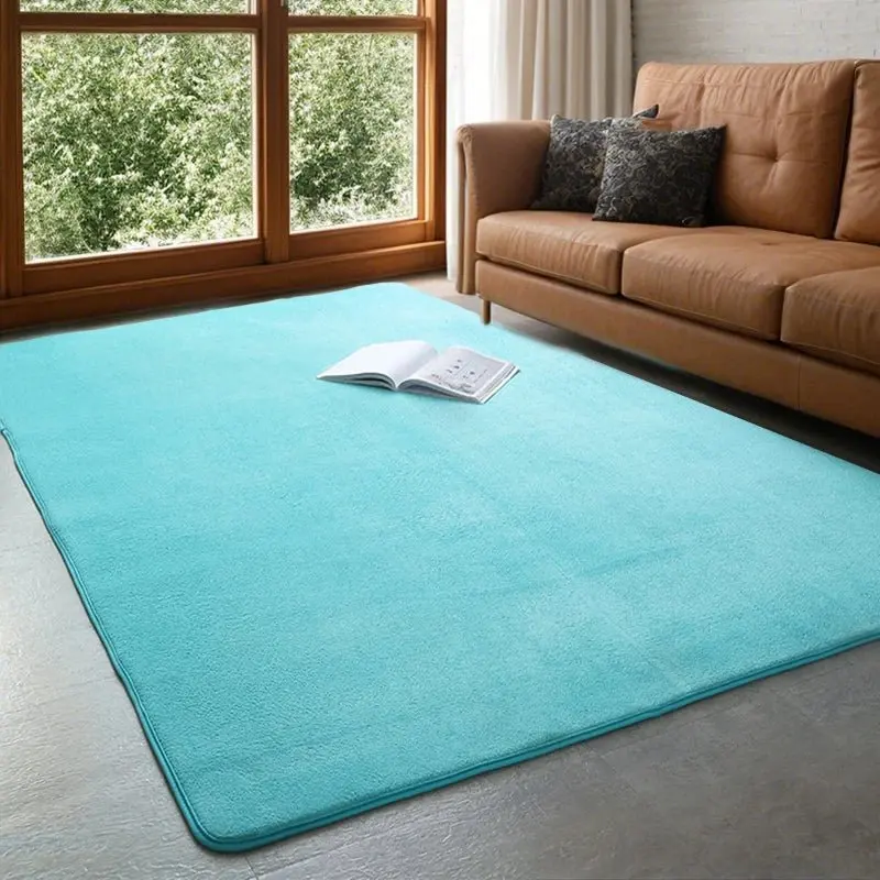 tapis en velours de corail de couleur unie,