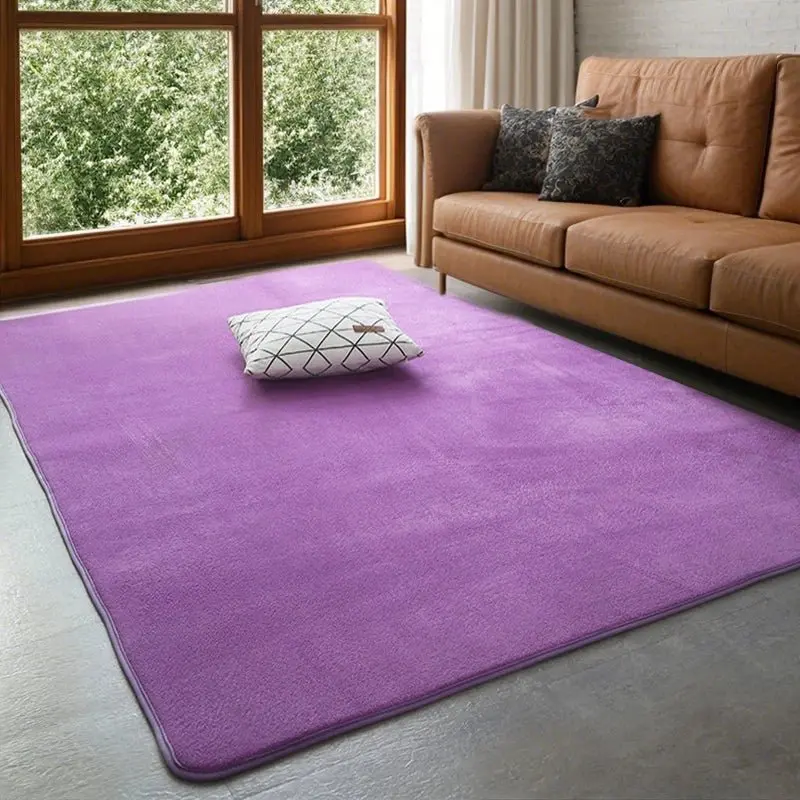 tapis en velours de corail de couleur unie,